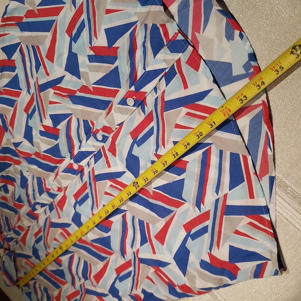 ONIA New Swim Cover-Up Shirt Dress Geo Print Button Pockets Cotton NWT Womens L - Picture 8 of 14
